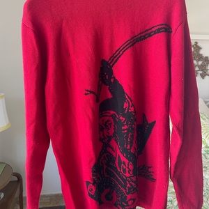 Rare Supreme Red Samurai Wool Sweater Large